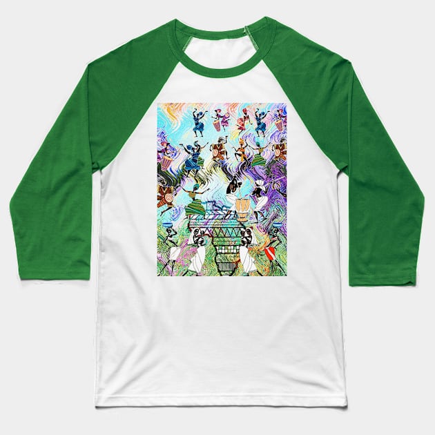 African Feast V1 Baseball T-Shirt by walil designer